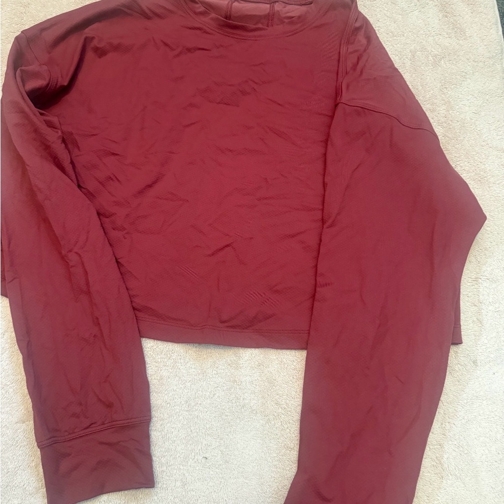 Elegant Maroon Long Sleeve Women's Top